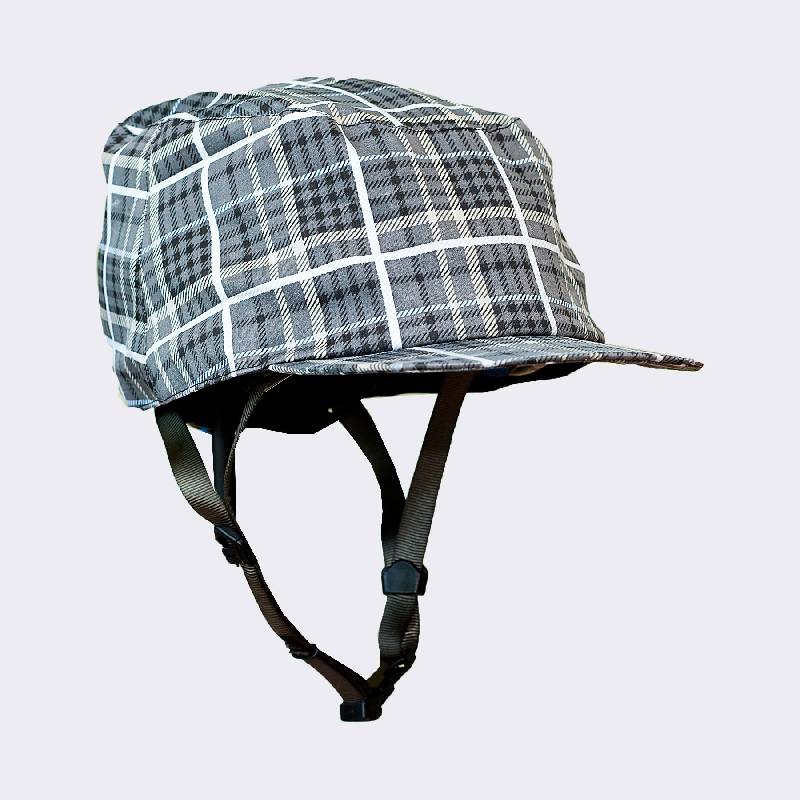 Cycle Helmet Waterproof Grey/Black Plaid Large